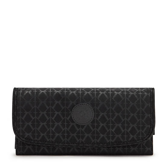 Kipling Money Land Printed Snap Wallet Portefeuille Zwart | BE 2180WN